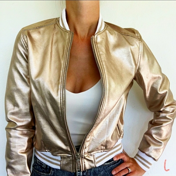 Blank NYC Jackets & Blazers - Blank NYC  Metallic Bomber Jacket